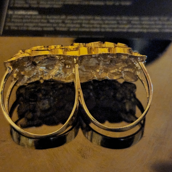 10k gold nugget double ring very nice - Picture 2 of 5